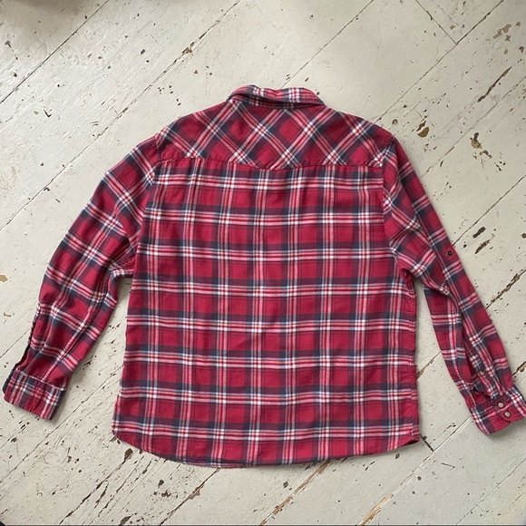 Jachs Girlfriend Bea Western Snap Front Roll Tab Sleeve Flannel Shacket Shirt XL - Picture 10 of 10